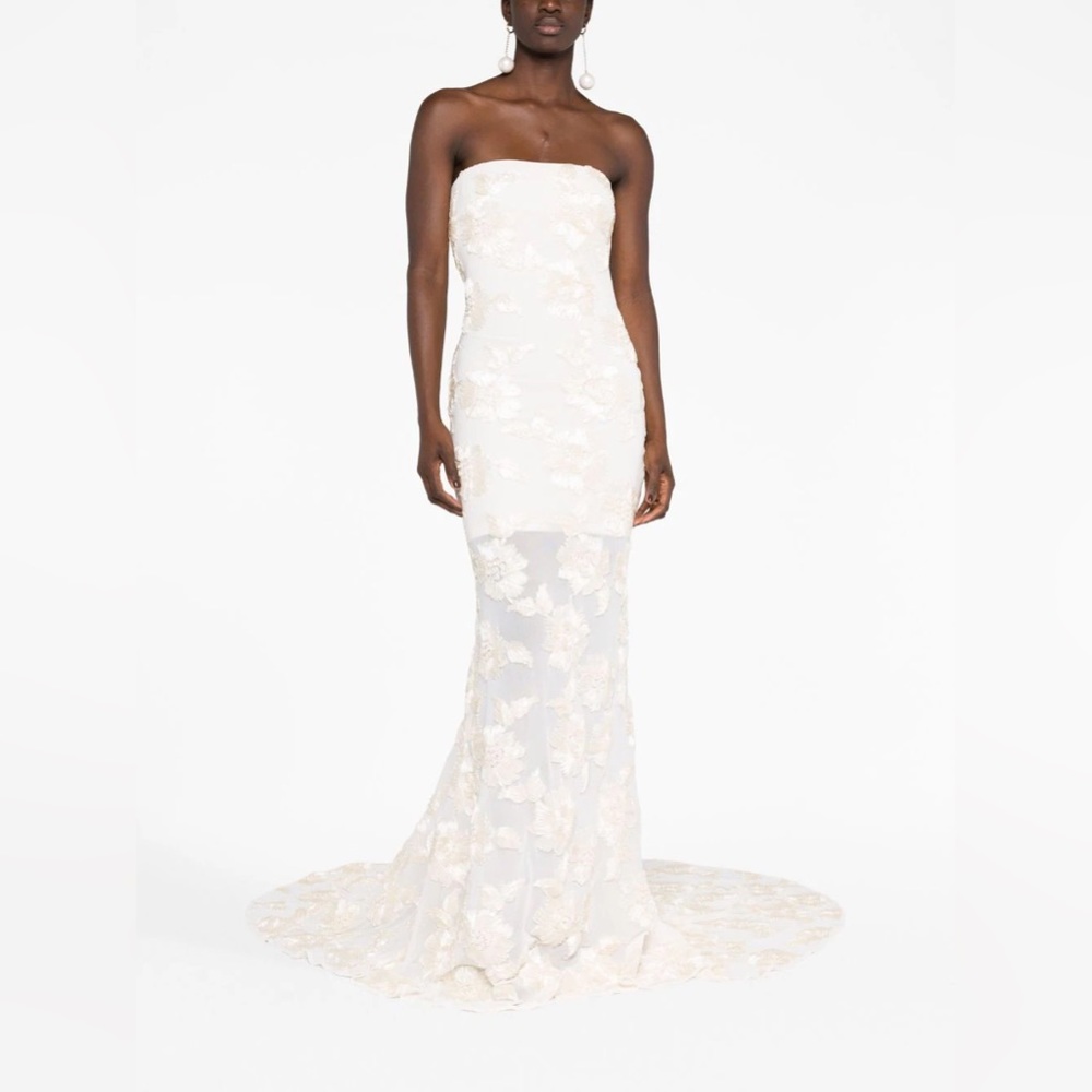 ROTATE Egret Floral Gown